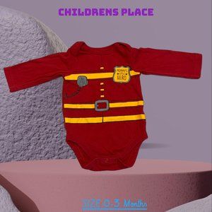 CHILDREN PLACE ONE PIECE BABY SUIT RED COLOUR YELLOW STRIPS SIZE 0-3 MONTHS